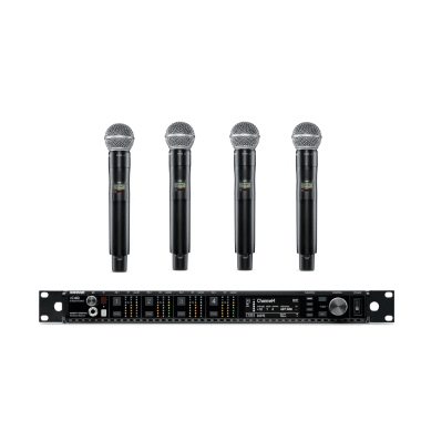 Shure Axient Digital Rack with 4 Handheld Microphones