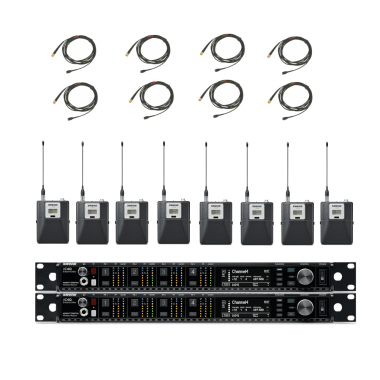 Shure Axient Digital Rack with 8 DPA Lavalier Microphones